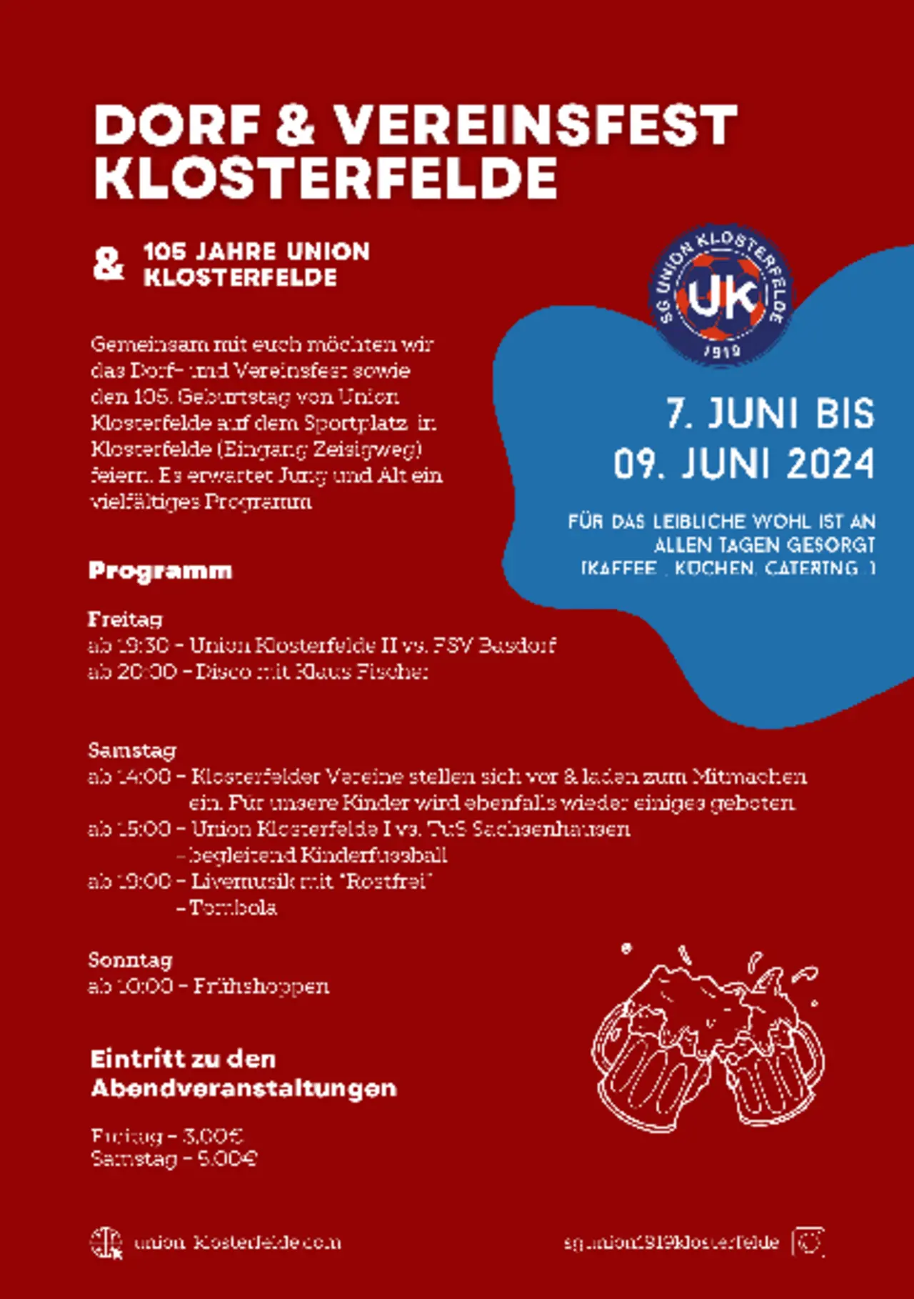 Einfaches Flyer mit Einladung zum Sommerfest in Orange Gelb Weiß